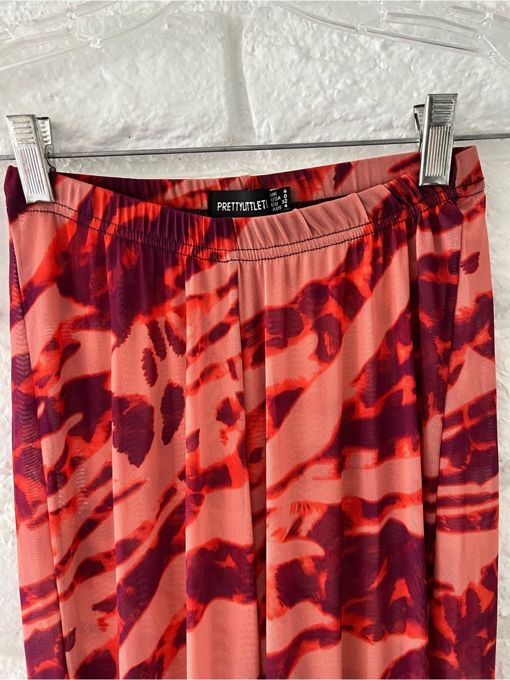 PrettyLittleThing strechiy sheer Flare Pants Sz 4 A29 - Picture 6 of 6